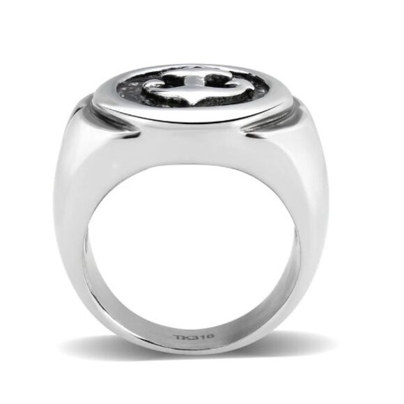 STAINLESS STEEL Men's Nautical Anchor Ring - Picture 15 of 15